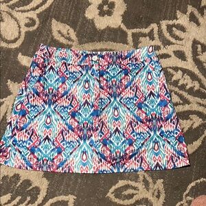 Top it off. Blue and Pink A-line Mini Skorts for Resort Wear super soft